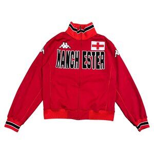 Vintage Kappa Manchester United England Soccer Track Jacket XL Warm up Practice